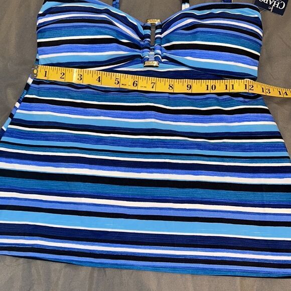 Chaps Tankini Swimsuit Top Size 8 - Picture 10 of 11